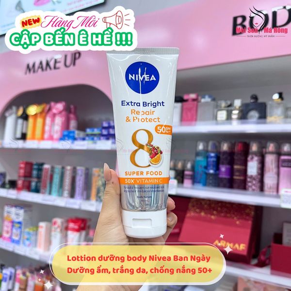 Tinh chất dưỡng thể dưỡng trắng chống nắng & phục hồi Nivea 180ml