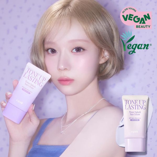 Kem chống nắng nâng tone, hiệu chỉnh da Màu tím Espoir Water Splash Tone Up Lasting Sun Cream SPF50+ PA++++ 50ml
