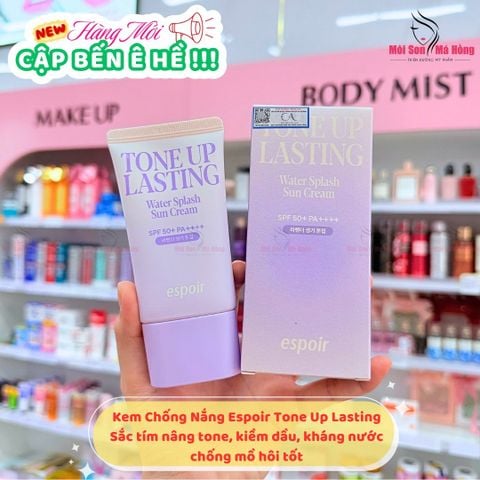 Kem chống nắng nâng tone, hiệu chỉnh da Màu tím Espoir Water Splash Tone Up Lasting Sun Cream SPF50+ PA++++ 50ml