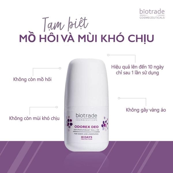 Lăn Khử Mùi Biotrade Odorex Deo Antiperspirant Roll-On - 20mL