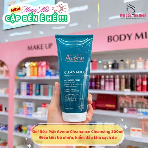 NEW Gel Rửa Mặt Avène Làm Sạch Da, Giảm Nhờn Mụn 200ml Cleanance Cleansing Gel
