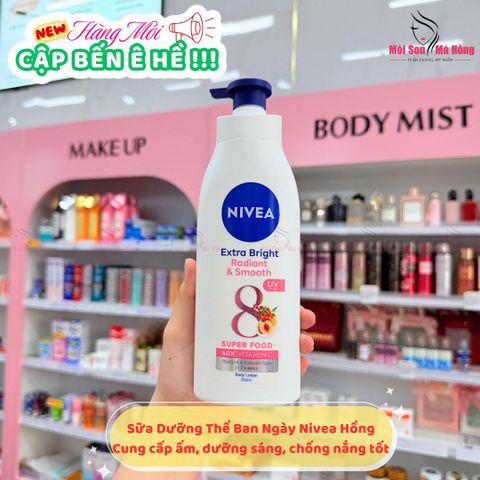 Sữa Dưỡng Thể Nivea Dưỡng Da Sáng Mịn Ban Ngày 350ml Extra Bright Radiant & Smooth 8 Super Food Body Lotion