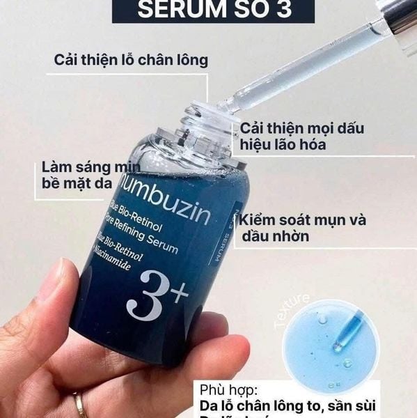 Tinh Chất Thu Nhỏ Lỗ Chân Lông NUMBUZIN No.3 Blue Bio-Retinol Pore Refining Serum
