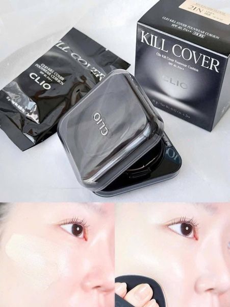 (KÈM LÕI) Phấn nước che phủ mịn Clio Kill Cover Founwear Cushion SPF40+ PA+++ 15g
