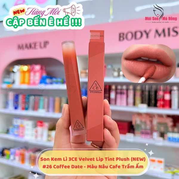 Son Kem Lì 3CE Nhung Lì Velvet Lip Tint Plush 4g