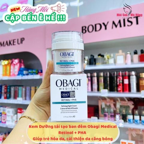 (CÔNG TY) Kem Dưỡng Giúp Căng Bóng Và Sáng Mịn Da Ban Đêm Obagi Retinol + PHA Refining Night Cream 50ml
