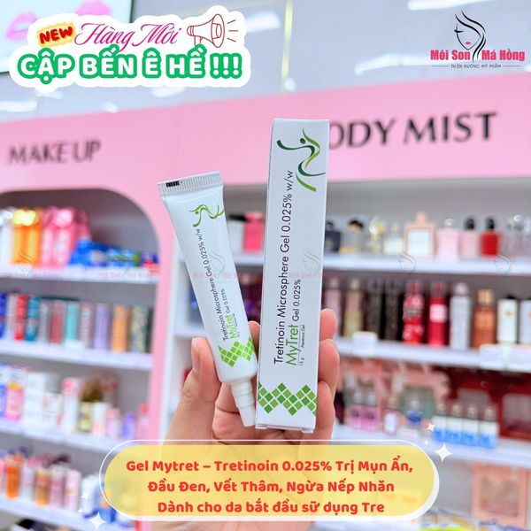 Mytret Tretinoin Microsphere Gel 0.025% 0.04% 0.1% Ấn 15g gel đẩy mụn chống lão hóa da