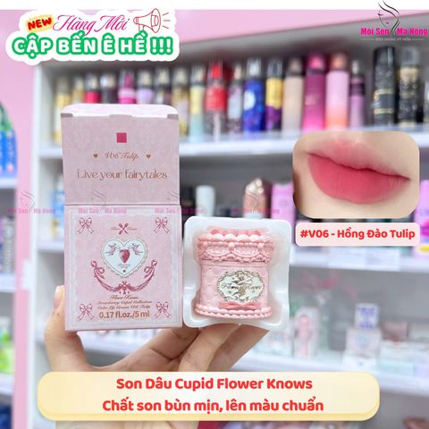 Son bùn mịn Flower Knows Son kem Strawberry Cupid 5ml