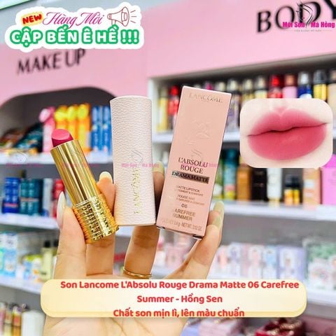 Son Lì Lancôme Absolute Perfect Lipstick Velvet Matte Lucky Limited Edition 06 Carefree Summer Màu Hồng Sen