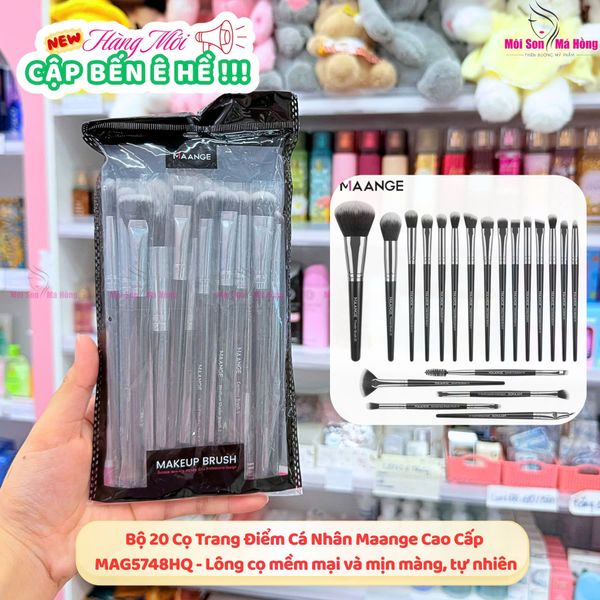 MAANGE Bộ cọ makeup chuyên nghiệp 20 cây kèm hộp 4 bông mút trang điểm MAG5748