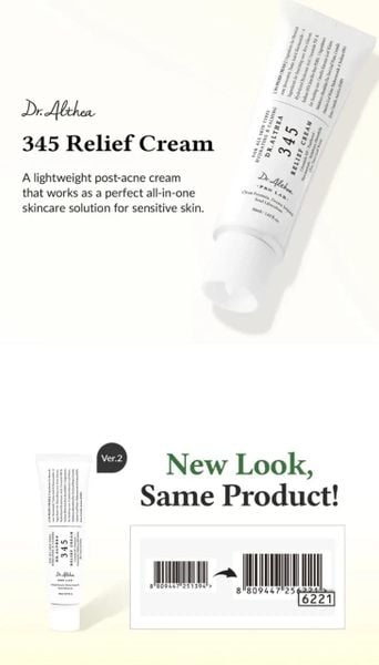 (CÔNG TY) Kem dưỡng ẩm, phục hồi da Dr.Althea 345 Relief Cream 50ml