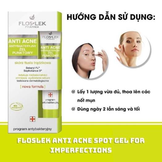 (CÔNG TY) Chấm Mụn Floslek Anti Acne Spot Gel For Imperfections 20ml