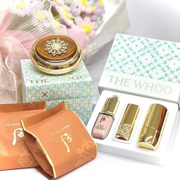 [Kèm Lõi và Cọ ] Set Phấn Nước Tái Sinh Whoo Cheongidan Radiant Essence Cushion SPF50+/PA+++ 15gx2