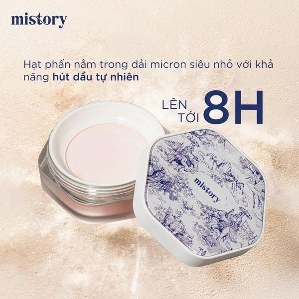 Phấn Phủ Bột Lụa mỏng mịn, hạn chế mốc nền, kiểm soát dầu 8H Mistory 9g