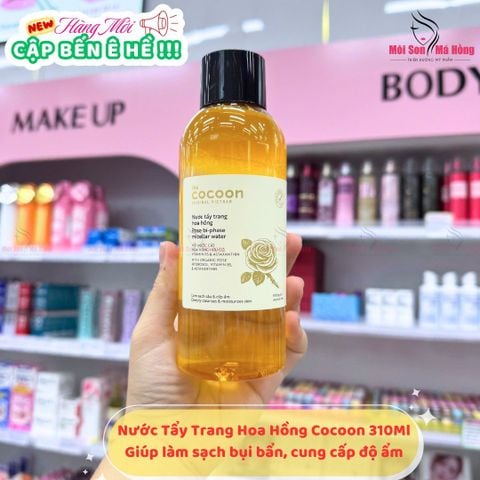 Nước Tẩy Trang Cocoon Hoa Hồng Cấp Ẩm Da 310ml Rose Bi-Phase Micellar Water