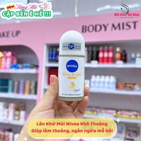 Lăn Khử Mùi Nivea Sáng Mịn Se Khít Lỗ Chân Lông 50ml Extra Bright & Smooth