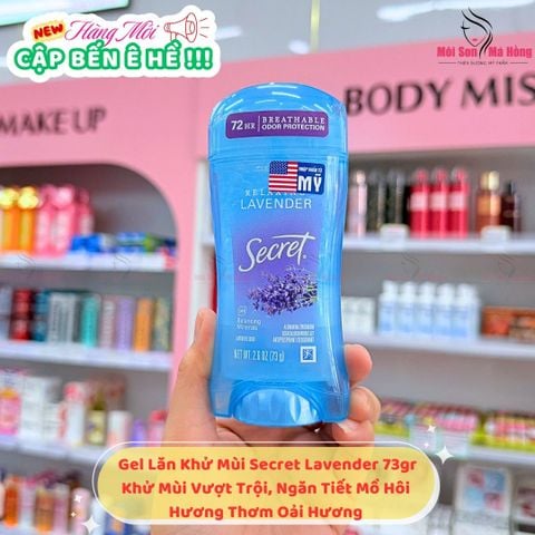 Gel Khử Mùi Secret Giảm Tiết Mồ Hôi Hương Lavender 73g Clear Gel Deodorant #Lavender (Hàng Mỹ Nhập Khẩu Chính Hãng)