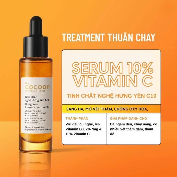 Tinh Chất Dưỡng Sáng Mờ Thâm Nghệ Hưng Yên Cocoon Turmeric Serum C10 30ml