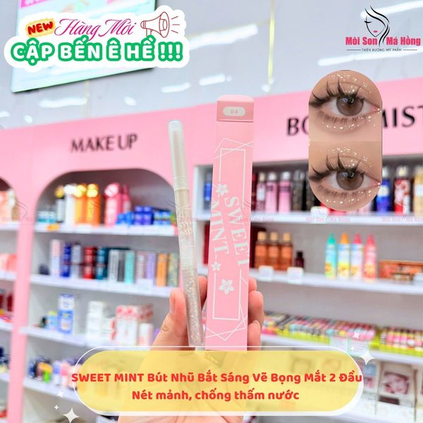 SWEET MINT Bút Nhũ Bắt Sáng Vẽ Bọng Mắt 2 Đầu