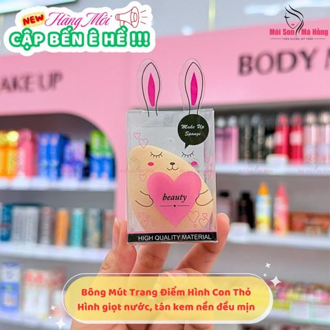 Bông Mút Hồ Lô Trang Điểm Hình Con Thỏ Nhiều Màu Dùng Tán Kem Nền, Che Khuyết Điểm