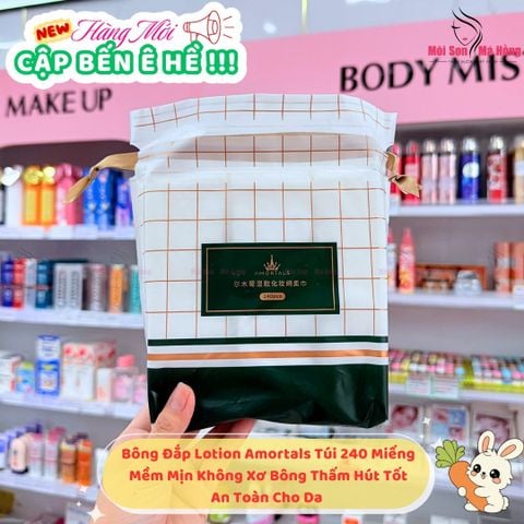 Bông Đắp Toner AMORTALS Co Giãn Lotion Mask Mềm Mịn, Bông Tẩy Trang Cotton Mềm Mịn 240 Miếng