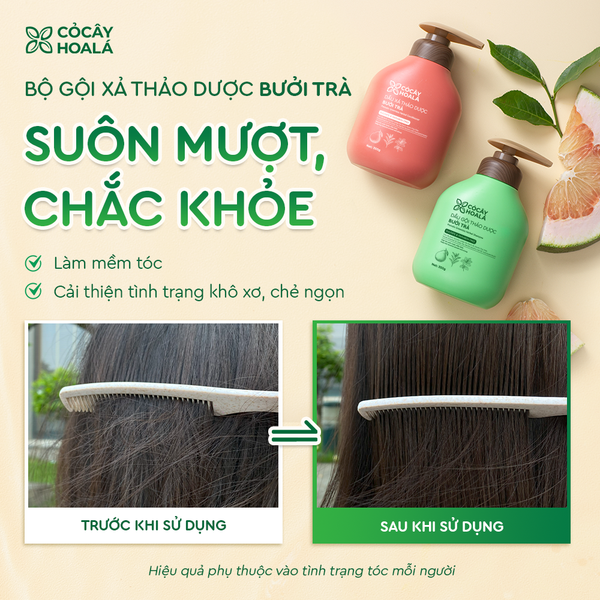 Combo Gội Xả Thảo Dược Bưởi Trà 500g