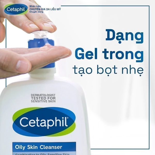 Sữa rửa mặt dành cho da dầu nhạy cảm Cetaphil Oily Skin Cleanser 473ml.