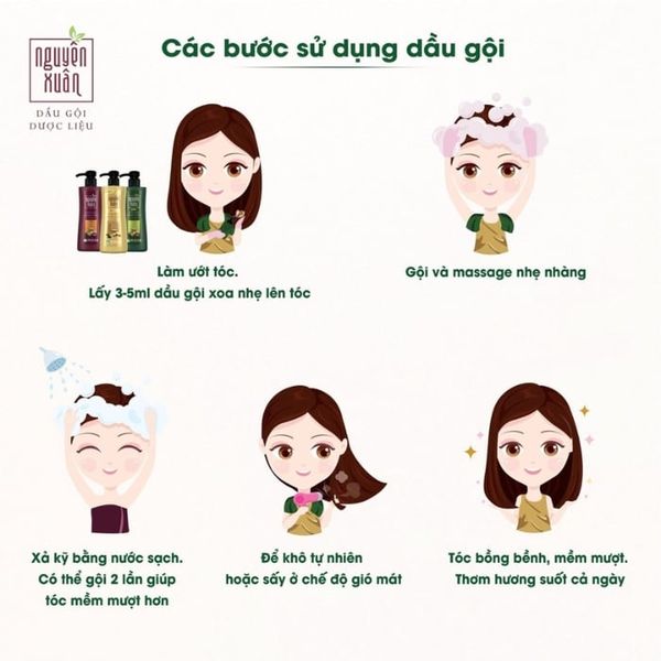 Dầu Gội Dược Liệu Nguyên Xuân Cho Tóc Thường 450ml Herbal Shampoo