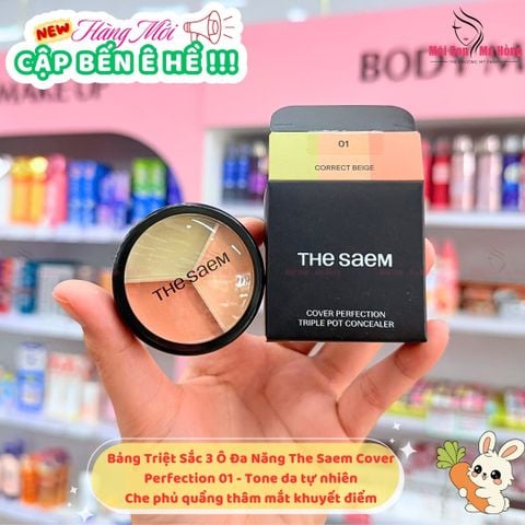Kem Che Khuyết Điểm The Saem Cover Perfection Triple Pot Concealer
