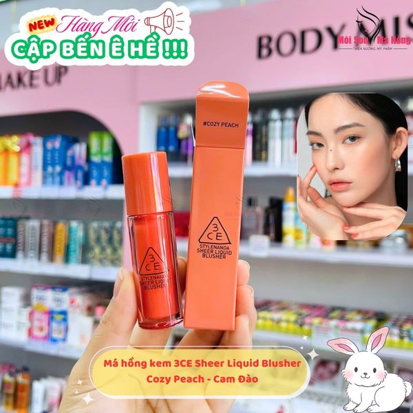 Má Hồng Dạng Kem Lâu Trôi 3CE Sheer Liquid Blusher 3g