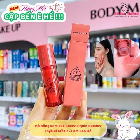 Má Hồng Dạng Kem Lâu Trôi 3CE Sheer Liquid Blusher 3g