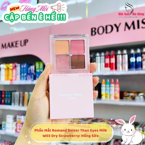 Bảng Phấn Mắt 4 Ô Xinh Xắn, Ngọt Ngào Romand Better Than Eye Milk Series W03