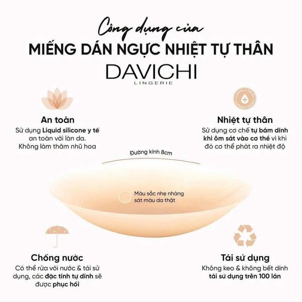 Miếng Dán Ngực Davichi Nhiệt Tự Thân 2 Cặp/ Hộp