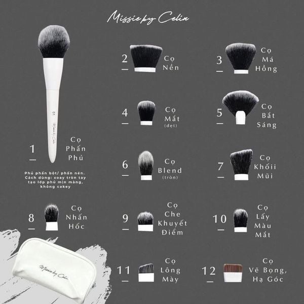 Bộ cọ 12 cây Missie by Celin