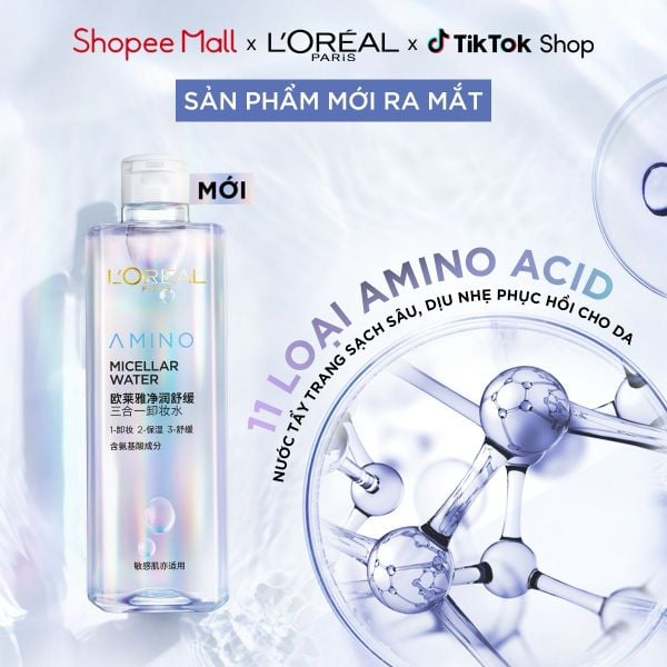 Nước Tẩy Trang Dành Cho Da Nhạy Cảm & Đang Phục Hồi L’Oréal Paris Amino Micellar Water 400ml