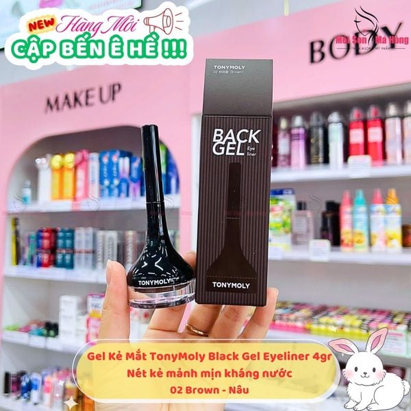 NEW Gel Kẻ Mắt Tonymoly Back Gel Eyeliner Long Brush 4gr
