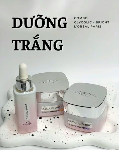 Kem Dưỡng L'Oreal Sáng Mịn Mờ Thâm Nám Ban Đêm 50ml Glycolic-Bright Glowing Cream Night