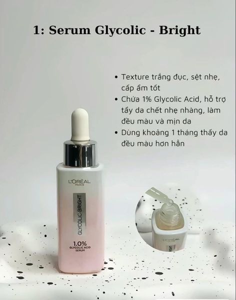 Kem Dưỡng L'Oreal Sáng Mịn Mờ Thâm Nám Ban Đêm 50ml Glycolic-Bright Glowing Cream Night