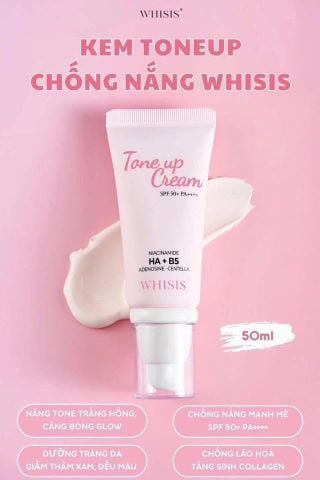 Kem Dưỡng Ẩm Trắng Da Nâng Tone Tức Thì Tinh Chất Hoa Hồng Whisis Rose Toneup Cream 50ml