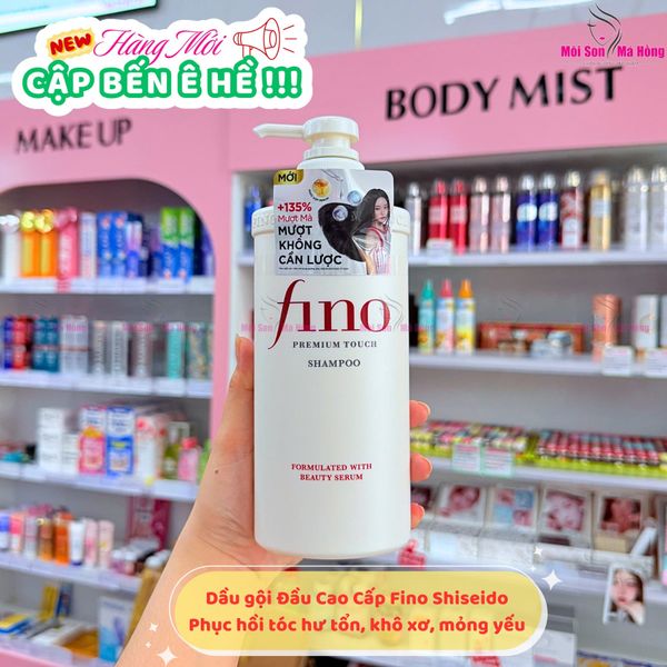 Dầu gội và dầu xả dưỡng ẩm, phục hồi, ngừa tóc gãy rụng Fino Premium Touch Shampoo 550ml