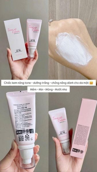 Kem Dưỡng Ẩm Trắng Da Nâng Tone Tức Thì Tinh Chất Hoa Hồng Whisis Rose Toneup Cream 50ml