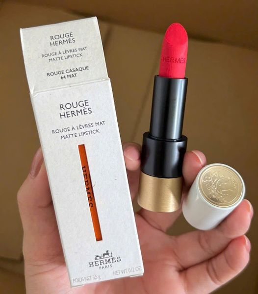 Son Lì Hermès Rouge Hermès Silky Lipstick Shine 64 Rouge Casaque Màu Đỏ Tươi