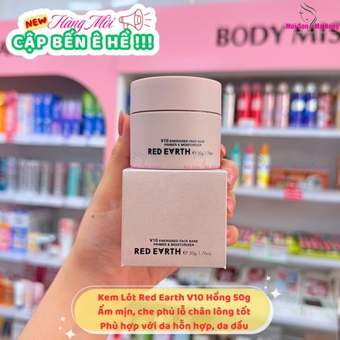 Kem Lót RED EARTH V10 Energised Face Base 50ml/ 15ml Cấp Ẩm và Làm Mềm Da