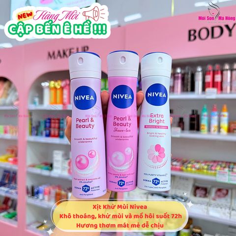 Xịt Ngăn Mùi Nivea Extra Whitening Spray Trắng Mịn & Mờ Thâm 150ml