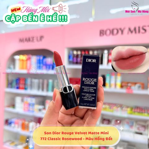Son Highend Dior Rouge Couture Colour Velvet & Satin Finishes Lipstick #772 Classic Rosewood Velvet Finish mini