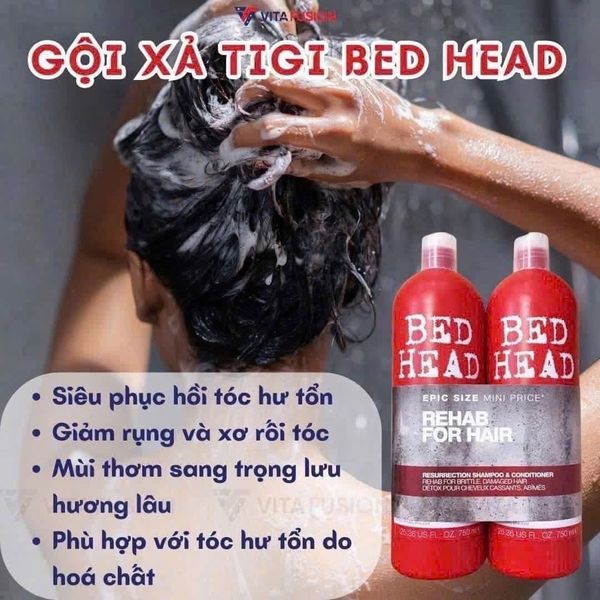 Bộ Dầu Gội Xả Tigi Bed Head Rehab For Hair 750ml