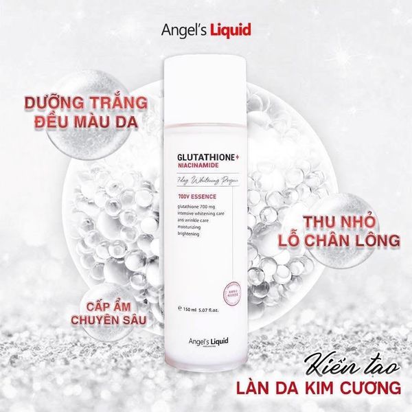 Nước Dưỡng Angel's Liquid Glutathione Plus Niacinamide 700V Essence Dưỡng Sáng, Se Lỗ Chân Lông 150ml