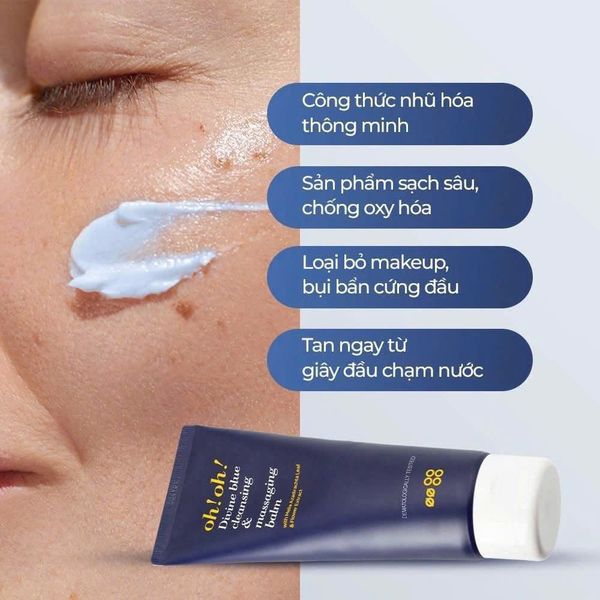 Sáp Tẩy Trang Làm Sạch Sâu, Trẻ Hóa Da Oh! Oh! Divine Blue Cleansing & Massaging Balm 150ml