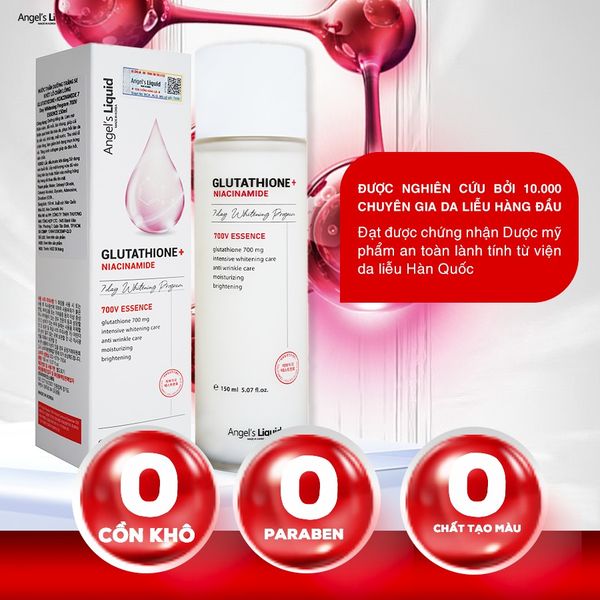 Nước Dưỡng Angel's Liquid Glutathione Plus Niacinamide 700V Essence Dưỡng Sáng, Se Lỗ Chân Lông 150ml