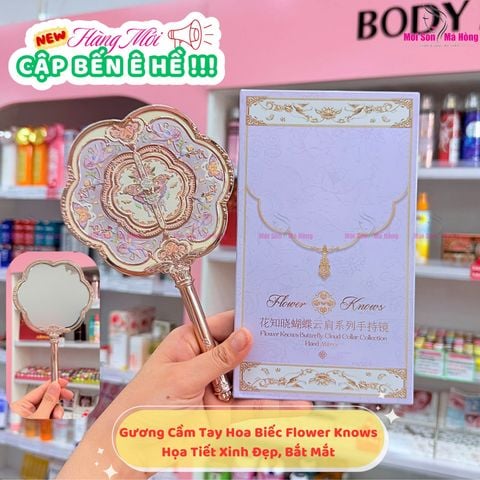 Gương cầm tay Flower Knows Butterfly 11.5 x 17 cm